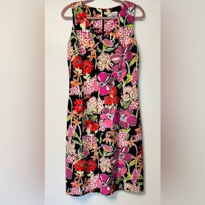 NWOT Lilly Pulitzer Floral Silk Dress - Pink, Orange, Black, Green and red.
